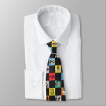 Black and White LOONEY TUNES™ in Colorful Checker Neck Tie