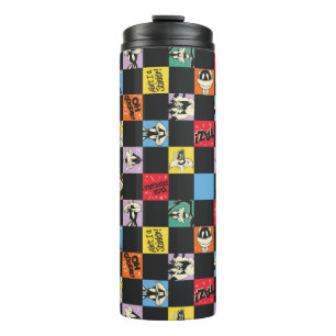 Black and White LOONEY TUNES™ in Colorful Checker Thermal Tumbler