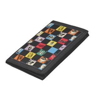 Black and White LOONEY TUNES™ in Colorful Checker Tri-fold Wallet