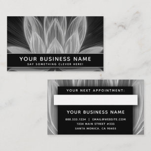 Black and White Lotus Modern Elegant Professional Appointment Card