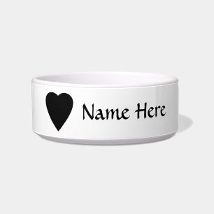 Black and White Love Heart Design. Bowl