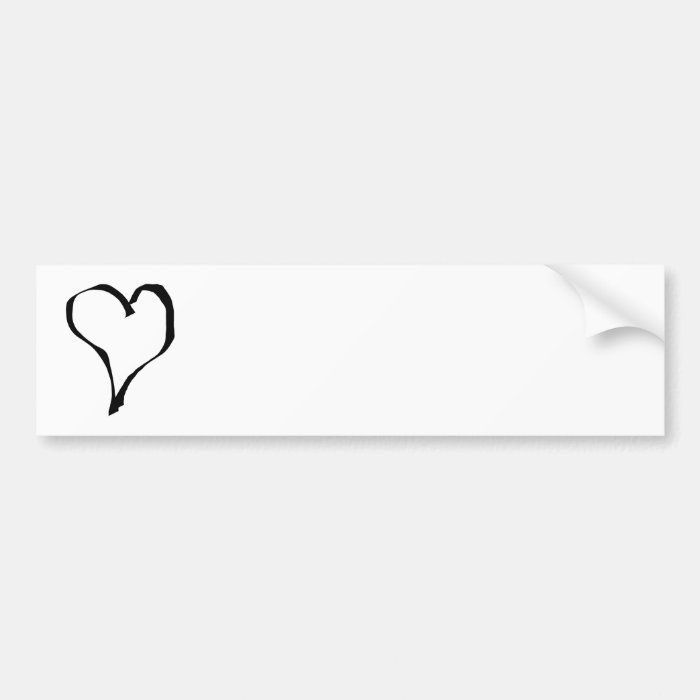 Black and White Love Heart Design. Bumper Stickers