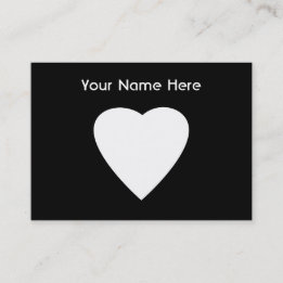 Black and White Love Heart Design. Business Card