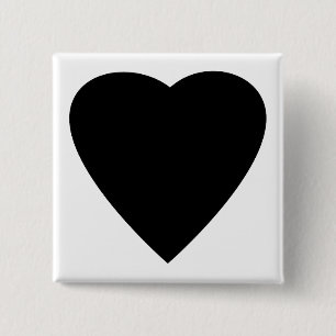 Black and White Love Heart Design. Button