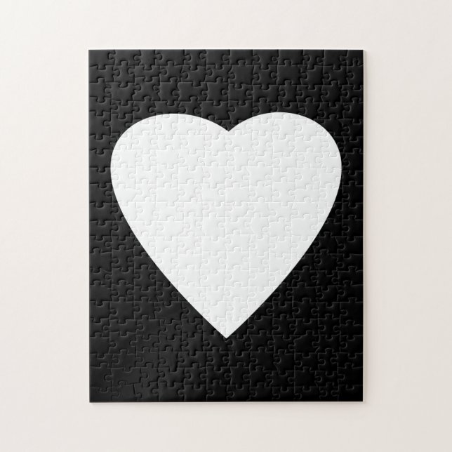 Black and White Love Heart Design. Jigsaw Puzzle (Vertical)