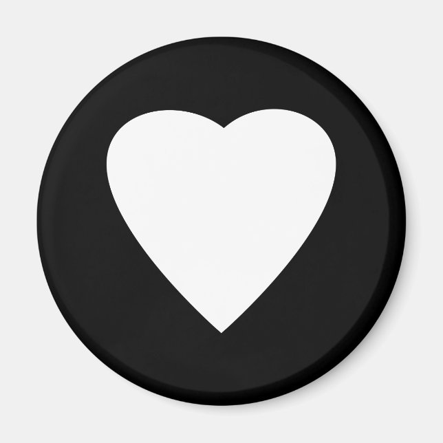 Black and White Love Heart Design. Magnet (Front)