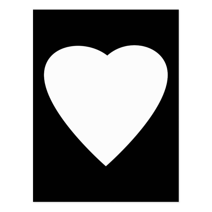 Black and White Love Heart Design. Post Card