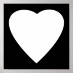Black And White Love Heart Design. Poster at Zazzle