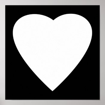 Black And White Love Heart Design. Poster by Graphics_By_Metarla at Zazzle