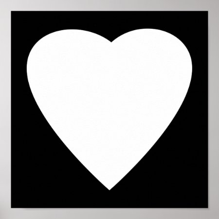 Black And White Love Heart Design. Poster