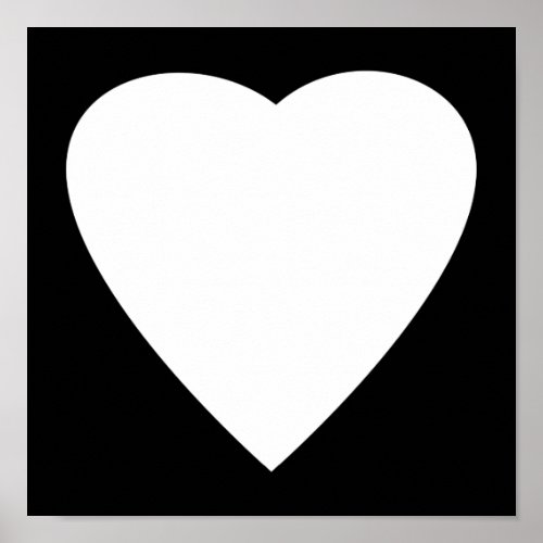 Black and White Love Heart Design Poster