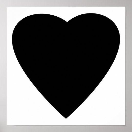 Black And White Love Heart Design Poster