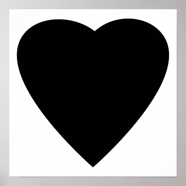 Black and White Love Heart Design. Poster (Front)
