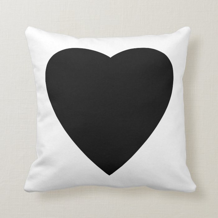 Black and White Love Heart Design. Throw Pillows