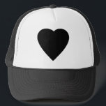 Black and White Love Heart Design. Trucker Hat<br><div class="desc">A black heart on a white background.</div>