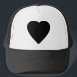 Black and White Love Heart Design. Trucker Hat<br><div class="desc">A black heart on a white background.</div>
