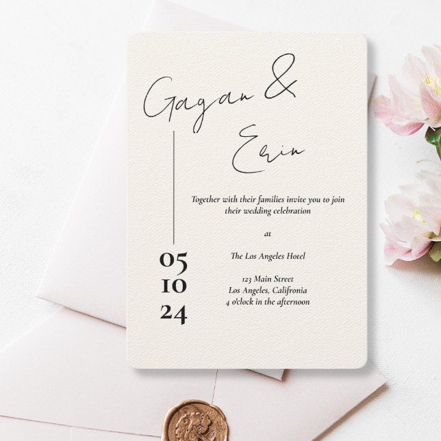 Black and white Love Letter Wedding Invitations  (Creator Uploaded)