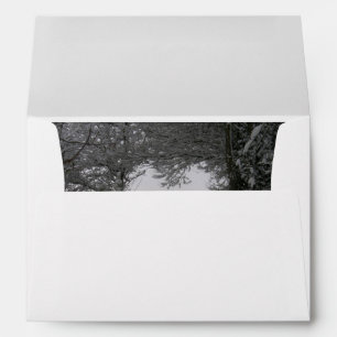 Black and White Love Snow Heart Photo Christmas Envelope