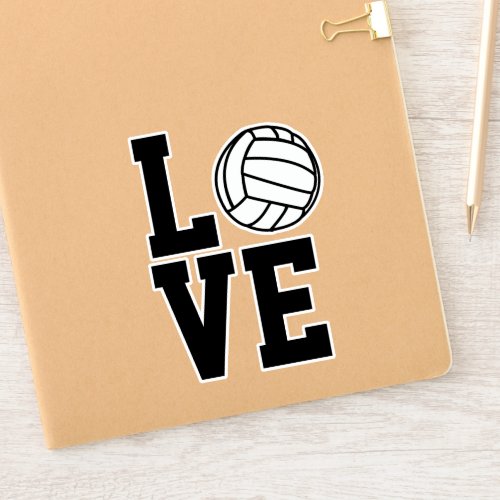 Black and White Love Volleyball Vinyl Decal