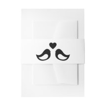 Black And White Lovebirds & Hearts Wedding