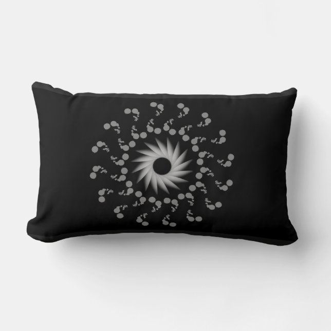black and white lumbar pillow (Front)