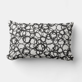 Black and White Lumbar Throw Pillow