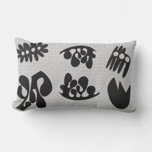 Black and White Lumbar Throw Pillow