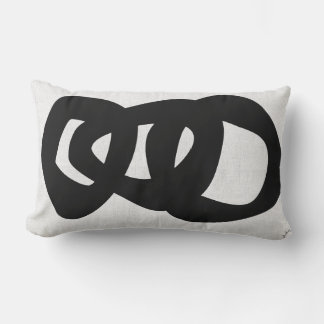 Black and White Lumbar Throw Pillow