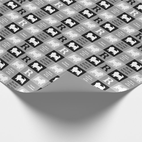 Black and White Lumberjack Plaid for Westie Lovers Wrapping Paper