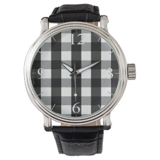 Black and White Lumberjack Plaid Watch