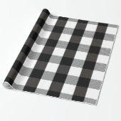 Black and White Lumberjack Plaid Wrapping Paper (Unrolled)