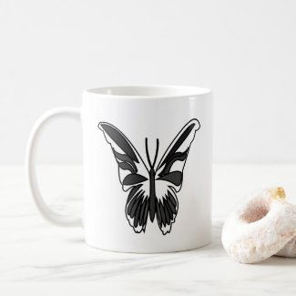 Black and White Luna Moth Butterfly