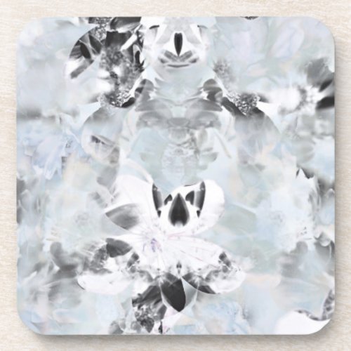 Black and white luxurious abstract modern art coaster