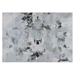 Black and white luxurious abstract modern art cutting board