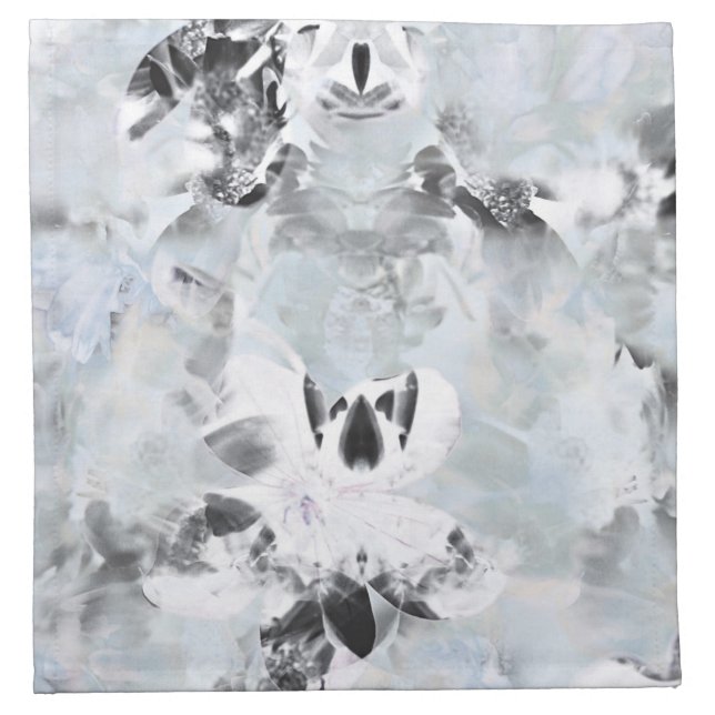 Black and white luxurious abstract modern art napkin (Front)