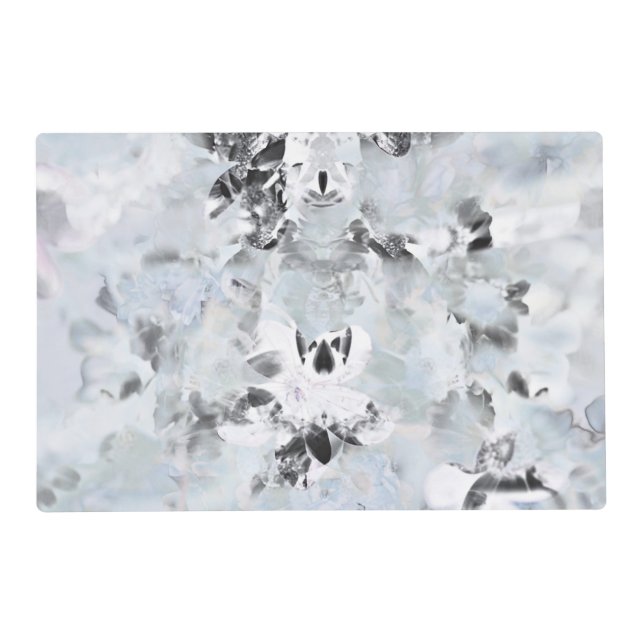 Black and white luxurious abstract modern art placemat (Back)