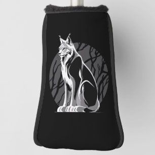 Black And White Lynx Golf Head Cover