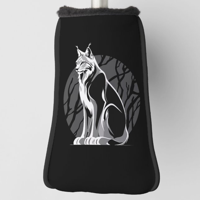 Black And White Lynx Golf Head Cover (Rotate 90)