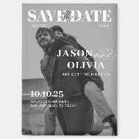 Black and White Magazine Cover Photo Wedding