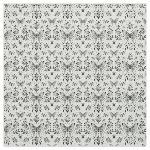 Black and White Magical Moth Fabric