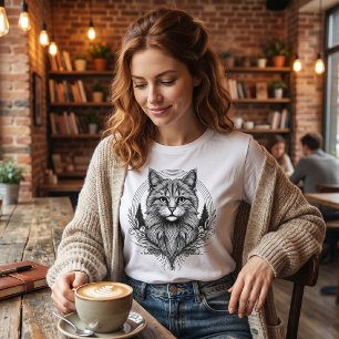 Black and White Majestic Maine Coon Cat Tri-Blend Shirt