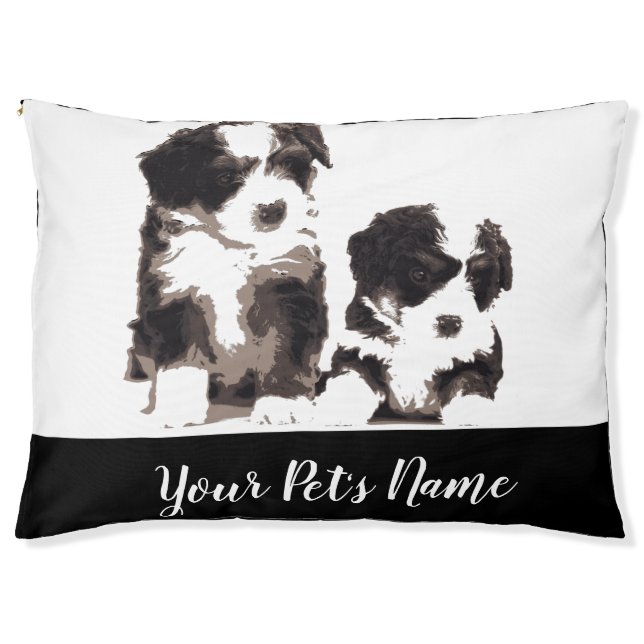 Black and White Maltese Puppy Dog Pet Bed (Front)