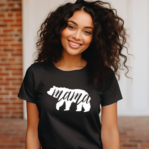 Black and White Mama Bear T_Shirt