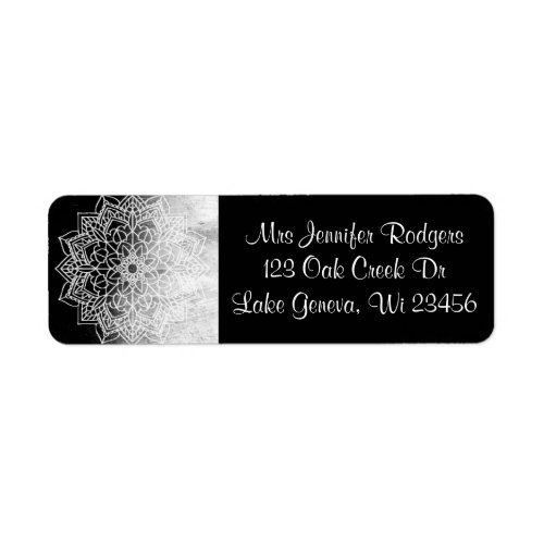 Black and White Mandala Abstract Label