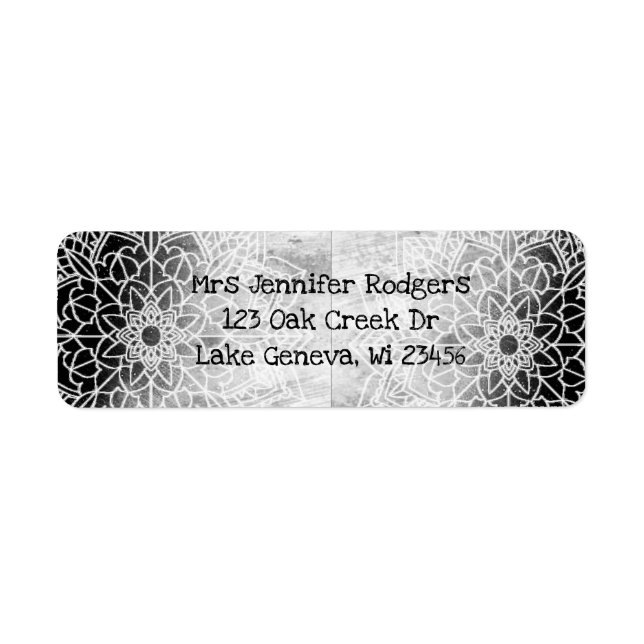 Black and White Mandala Abstract Label (Front)