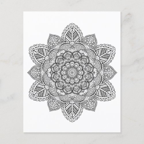 Black and White Mandala Adult Coloring Page