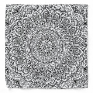 Black and white Mandala Bandana
