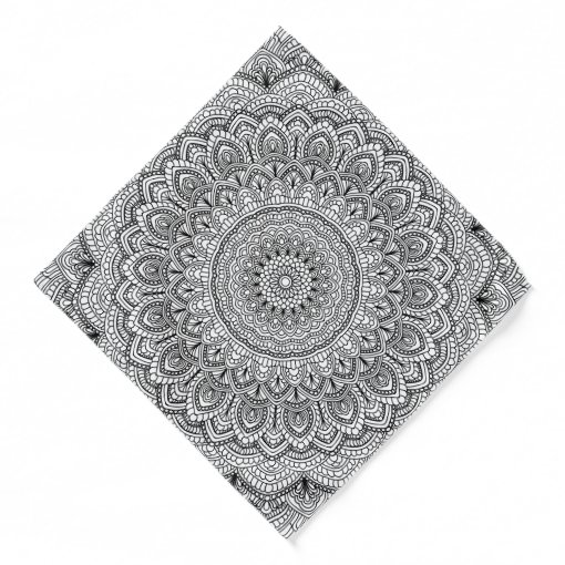 Black and white Mandala Bandana | Zazzle