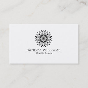 Black and white mandala business card