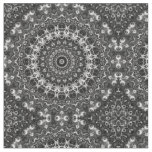 Black and White Mandala Geometric Design Fabric